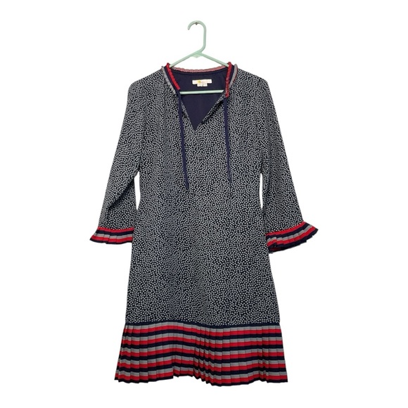 Women’s Boden Lara Navy polka dot,‎ pleated, shift dress, size 6 - Picture 1 of 4